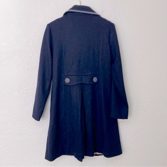 Pink Martini Collection Wool Blend Navy Long Coat, Size M - Picture 3 of 6